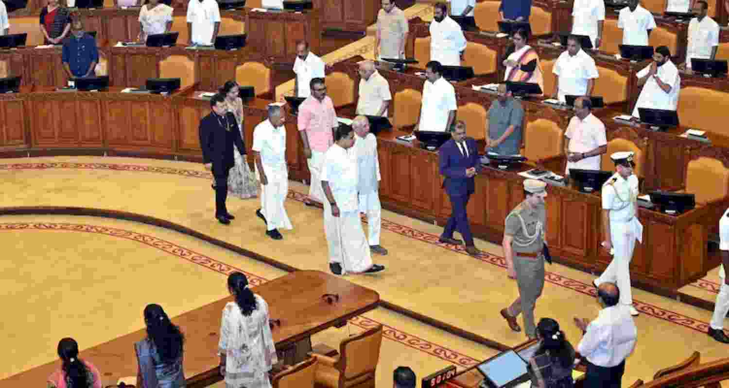 Kerala Governor Rajendra Vishwanath Arlekar and Chief Minister Pinarayi Vijayan arrive at Kerala Assembly. Kerala Governor Rajendra Vishwanath Arlekar and Chief Minister Pinarayi Vijayan arrive at Kerala Assembly.