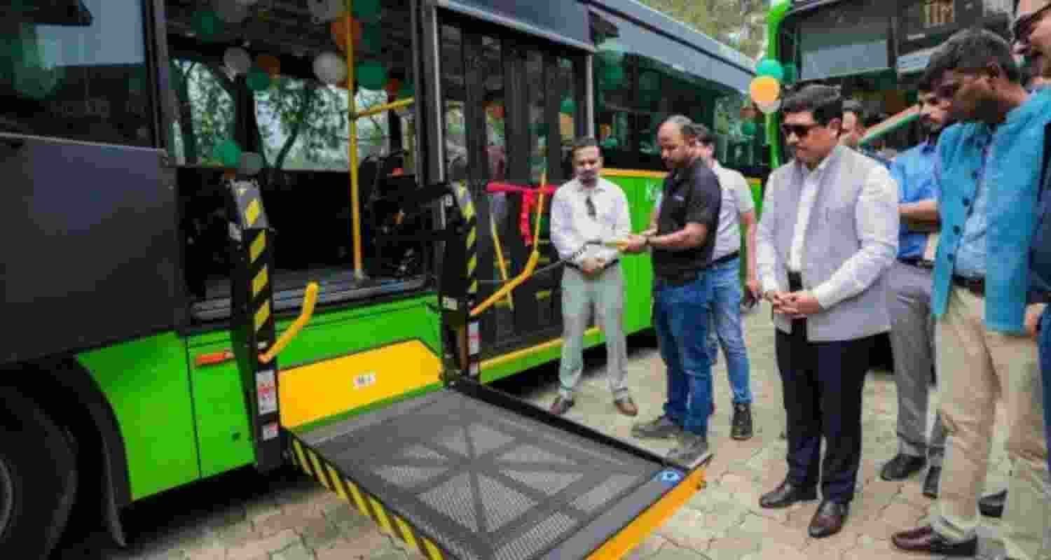 Meghalaya CM Conrad Sangma flagged off five electric buses in Shillong under the PM eBus Sewa Scheme to promote clean and efficient transport. Meghalaya CM Conrad Sangma flagged off five electric buses in Shillong under the PM eBus Sewa Scheme to promote clean and efficient transport.