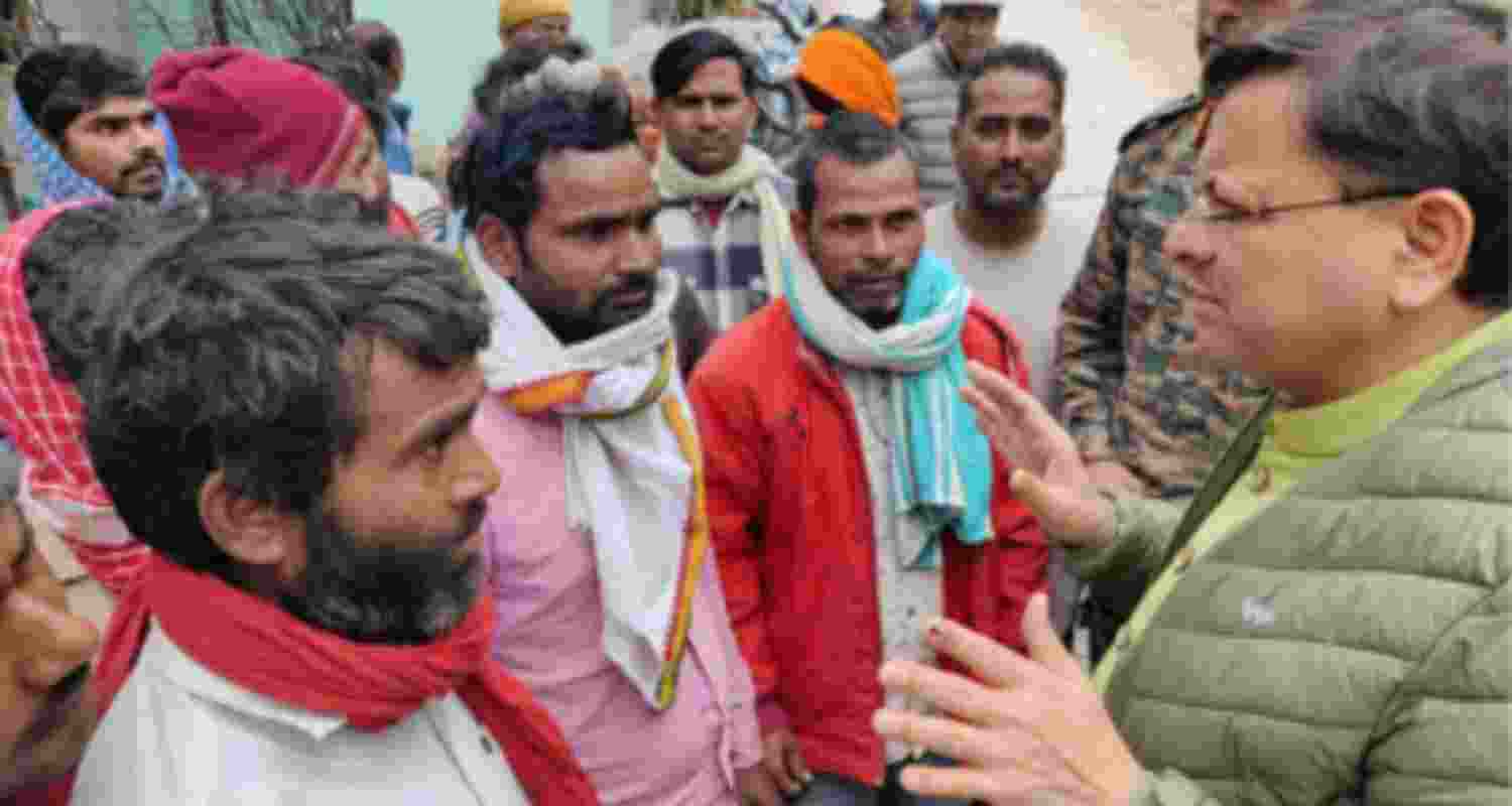Uttarakhand Chief Minister Pushkar Singh Dhami visits a cloudburst-hit area. Uttarakhand Chief Minister Pushkar Singh Dhami visits a cloudburst-hit area.