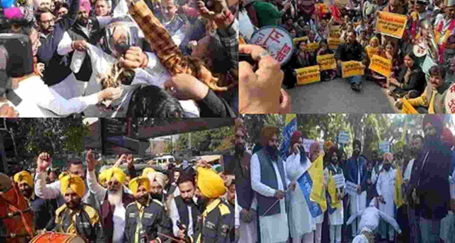 AAP holds protests across Punjab over Partap Singh Bajwa's comments AAP holds protests across Punjab over Partap Singh Bajwa's comments