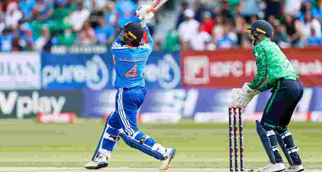 India's Abhishek Sharma plays a shot during the first T20 International against Ireland at Stormont in Belfast on Friday. India's Abhishek Sharma plays a shot during the first T20 International against Ireland at Stormont in Belfast on Friday.