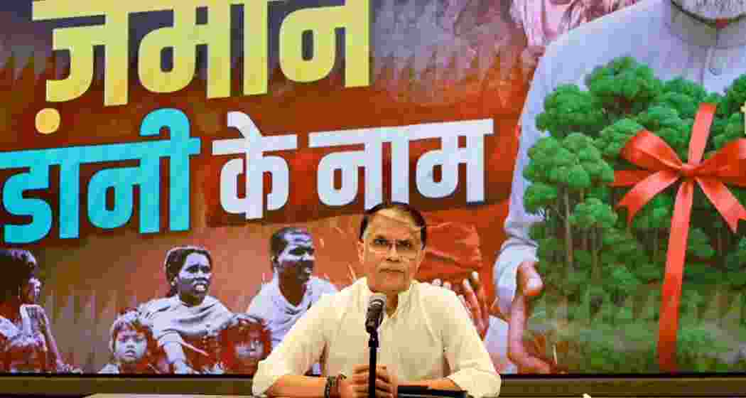 Congress spokesperson Pawan Khera addresses media in New Delhi on Monday. Congress spokesperson Pawan Khera addresses media in New Delhi on Monday.