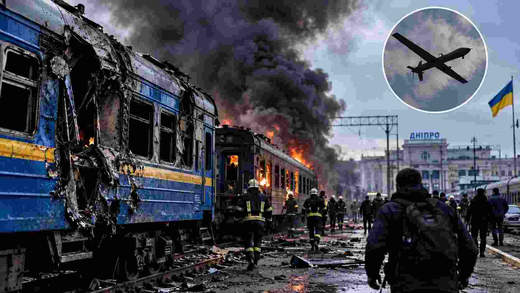 Russian Drone Attack Hits Two Trains in Ukraine Russian Drone Attack Hits Two Trains in Ukraine