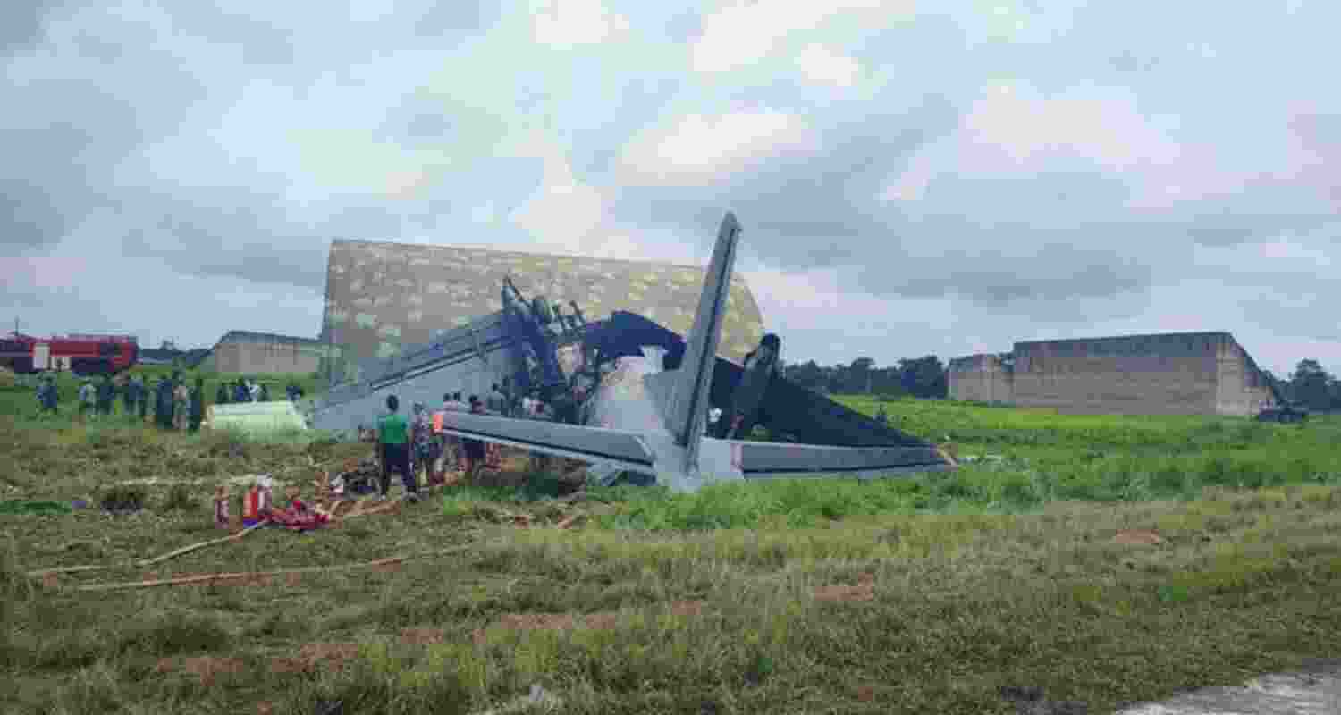 Indian Air Force jet crashes at Assam airbase Indian Air Force jet crashes at Assam airbase