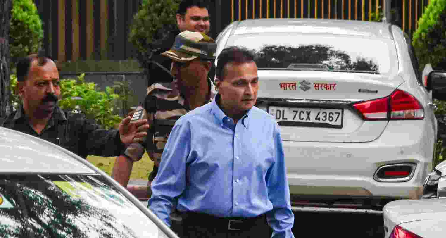 Industrialist Anil Ambani arrives to appear before the Enforcement Directorate for questioning in a money laundering case linked to alleged multiple bank loan frauds, in New Delhi. Industrialist Anil Ambani arrives to appear before the Enforcement Directorate for questioning in a money laundering case linked to alleged multiple bank loan frauds, in New Delhi.
