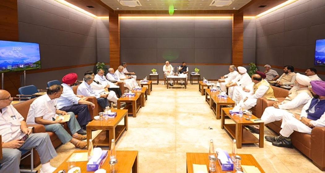 Union Home Minister Amit Shah addresses BJP leaders during a strategy meeting on Punjab Assembly elections in New Delhi on Saturday. Union Home Minister Amit Shah addresses BJP leaders during a strategy meeting on Punjab Assembly elections in New Delhi on Saturday.