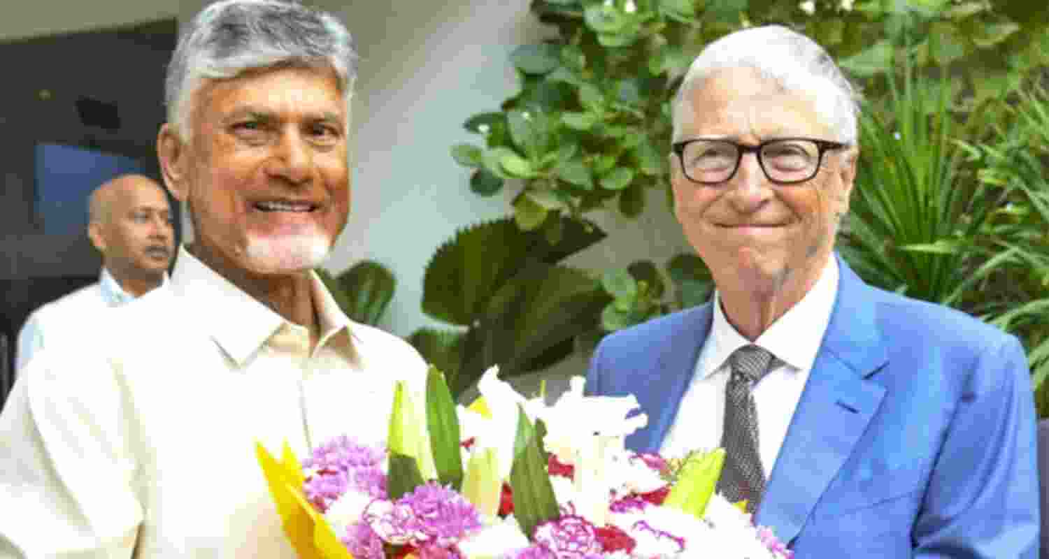 Andhra Pradesh Chief Minister N Chandrababu Naidu and Microsoft Corporation founder Bill Gates. Andhra Pradesh Chief Minister N Chandrababu Naidu and Microsoft Corporation founder Bill Gates.