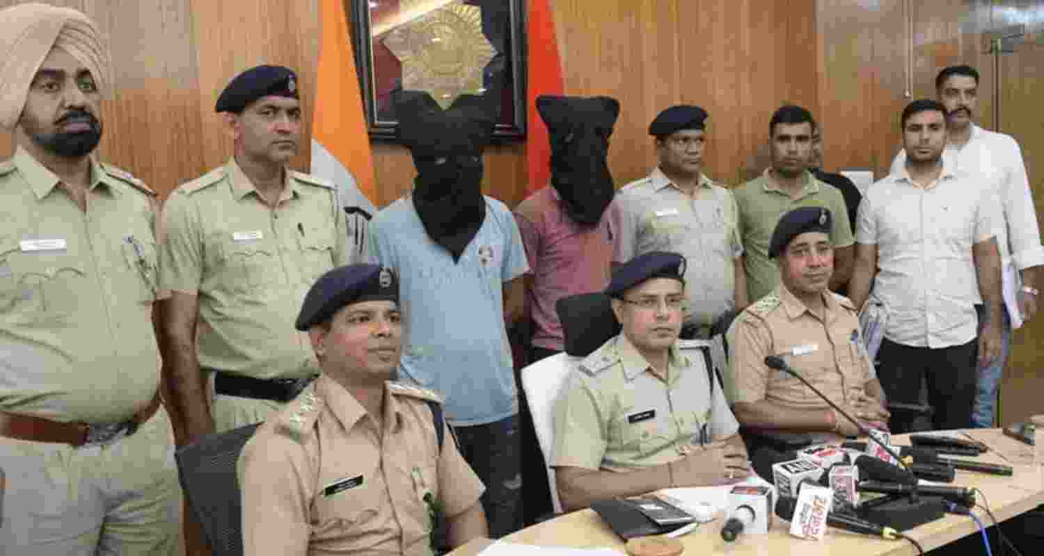 Arrested accused in Chandigarh police custody on Thursday. Arrested accused in Chandigarh police custody on Thursday.