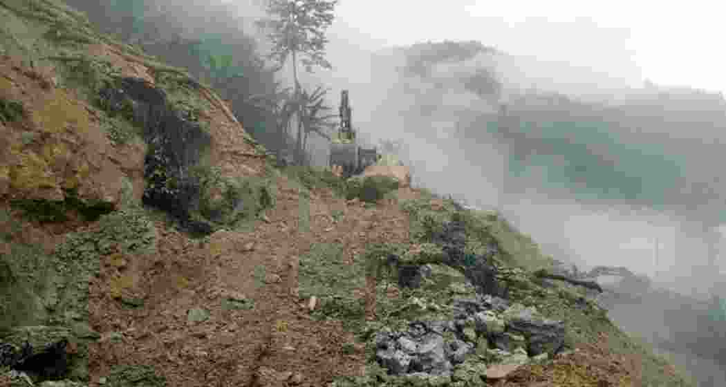 A landslide situation in Arunachal's Kurung Kumey district. A landslide situation in Arunachal's Kurung Kumey district.