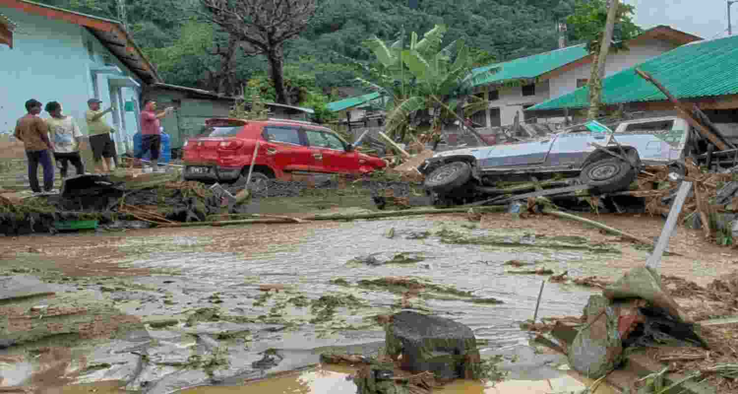 Nearly two weeks after devastating floods, Ledum villagers in Arunachal Pradesh seek compensation and rehabilitation as a Central team assesses damage. Nearly two weeks after devastating floods, Ledum villagers in Arunachal Pradesh seek compensation and rehabilitation as a Central team assesses damage.