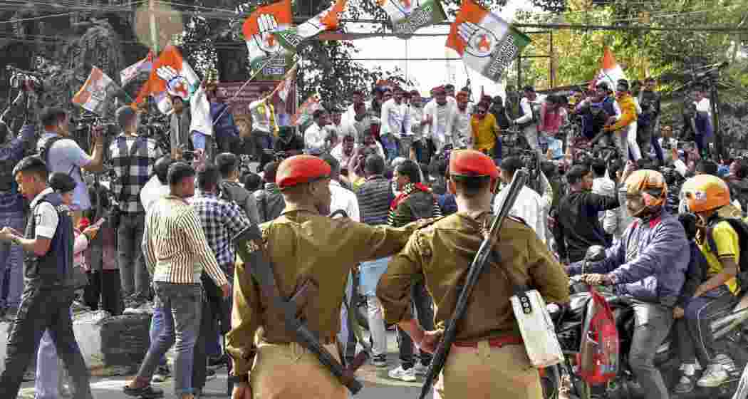 Indian Youth Congress members during their 'Dispur gherao' in protest against the death of Congress leader Mridul Islam, in Guwahati on Friday, Dec. 20, 2024. Mridul Islam died on Wednesday after police fired tear gas shells at protesters during a Raj Bhavan Chalo programme in Guwahati. Indian Youth Congress members during their 'Dispur gherao' in protest against the death of Congress leader Mridul Islam, in Guwahati on Friday, Dec. 20, 2024. Mridul Islam died on Wednesday after police fired tear gas shells at protesters during a Raj Bhavan Chalo programme in Guwahati.
