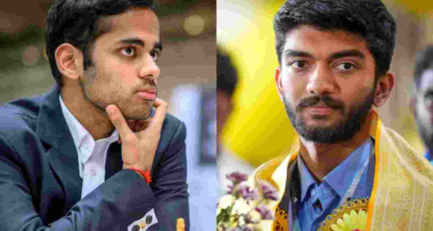 Arjun Erigaisi (left) and D Gukesh. Arjun Erigaisi (left) and D Gukesh.