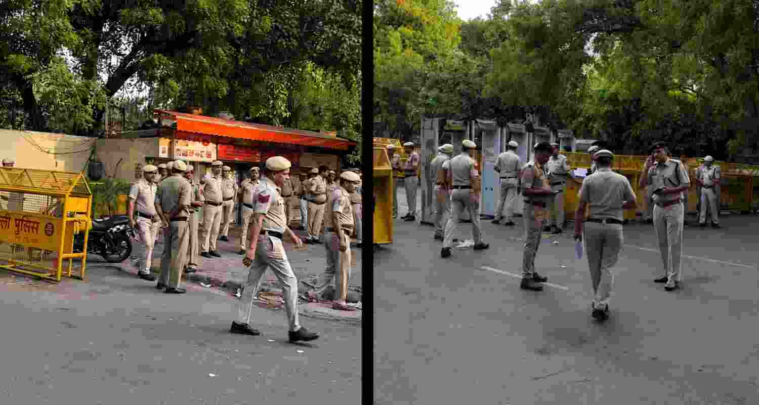 Delhi Police ramp up security with personnel deployed ahead of the Cockroach Janta Party protest, monitoring airports and borders. Delhi Police ramp up security with personnel deployed ahead of the Cockroach Janta Party protest, monitoring airports and borders.