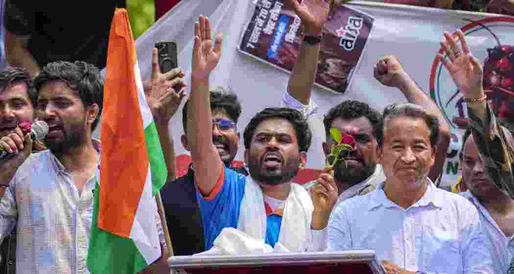 Cockroach Janta Party (CJP) founder Abhijeet Dipke, centre, Climate activist Sonam Wangchuk, front right, and others during a protest demanding the resignation of Union Education Minister Dharmendra Pradhan over alleged examination-related lapses, at the Jantar Mantar, in New Delhi, on Saturday, June 6, 2026. (PTI Photo/Karma Bhutia) Cockroach Janta Party (CJP) founder Abhijeet Dipke, centre, Climate activist Sonam Wangchuk, front right, and others during a protest demanding the resignation of Union Education Minister Dharmendra Pradhan over alleged examination-related lapses, at the Jantar Mantar, in New Delhi, on Saturday, June 6, 2026. (PTI Photo/Karma Bhutia)
