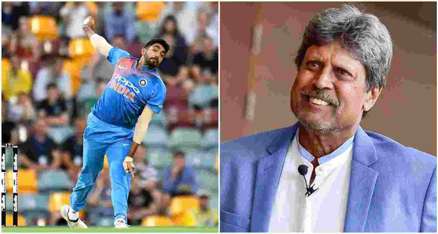 Indian Pacer Jasprit Bumrah (L), former Indian cricketing legend Kapil Dev (R). Indian Pacer Jasprit Bumrah (L), former Indian cricketing legend Kapil Dev (R).
