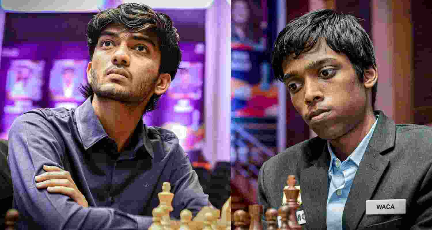 Indian Grandmasters D Gukesh and R Praggnanandhaa. Indian Grandmasters D Gukesh and R Praggnanandhaa.