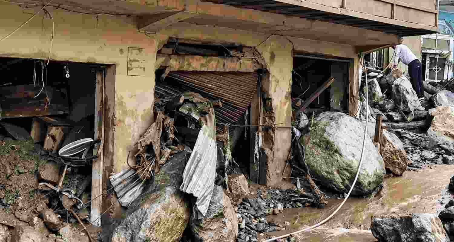 Heavy rain triggered flash floods and a landslide in J-K's Doda, damaging homes, shops and vehicles, washing away roads and disrupting connectivity. Heavy rain triggered flash floods and a landslide in J-K's Doda, damaging homes, shops and vehicles, washing away roads and disrupting connectivity.