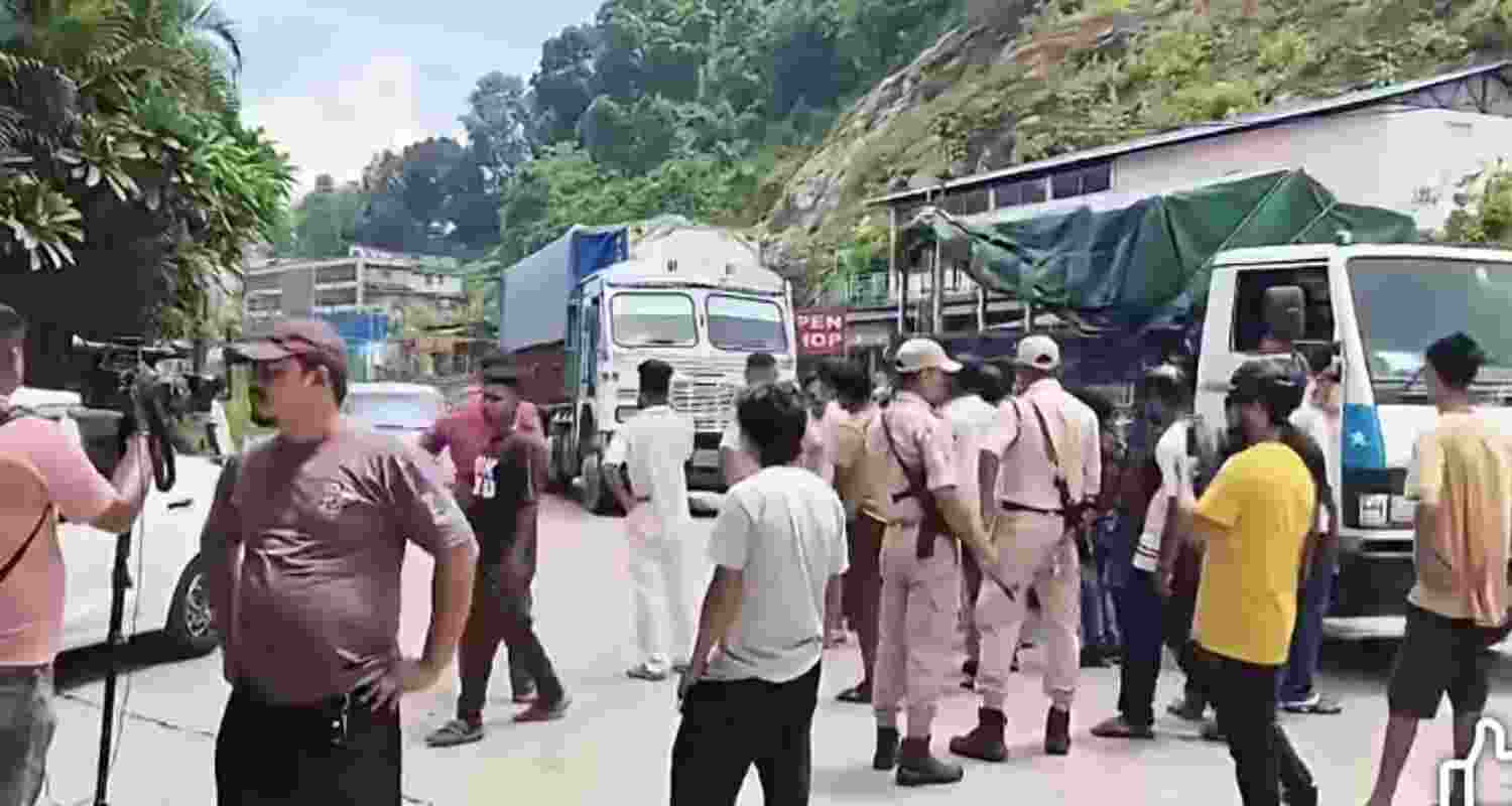 A day after the violence, the movement of vehicles between Guwahati and Shillong remained disrupted on Thursday. A day after the violence, the movement of vehicles between Guwahati and Shillong remained disrupted on Thursday.