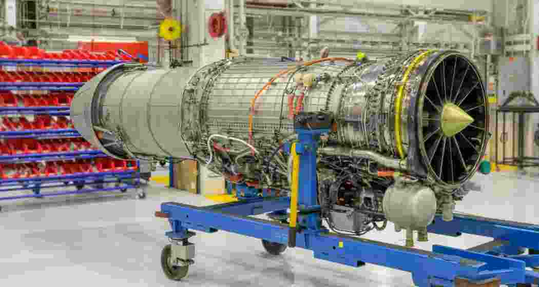 A file photo of the F404-GE-IN20 engine, which powers India’s Tejas Mk1A fighter jets. A file photo of the F404-GE-IN20 engine, which powers India’s Tejas Mk1A fighter jets.