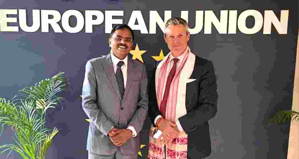 Assam Chief Secretary Ravi Kota with European Union Ambassador to India, Herve Delphin. (Photo: @CSAssam_/'X') Assam Chief Secretary Ravi Kota with European Union Ambassador to India, Herve Delphin. (Photo: @CSAssam_/'X')