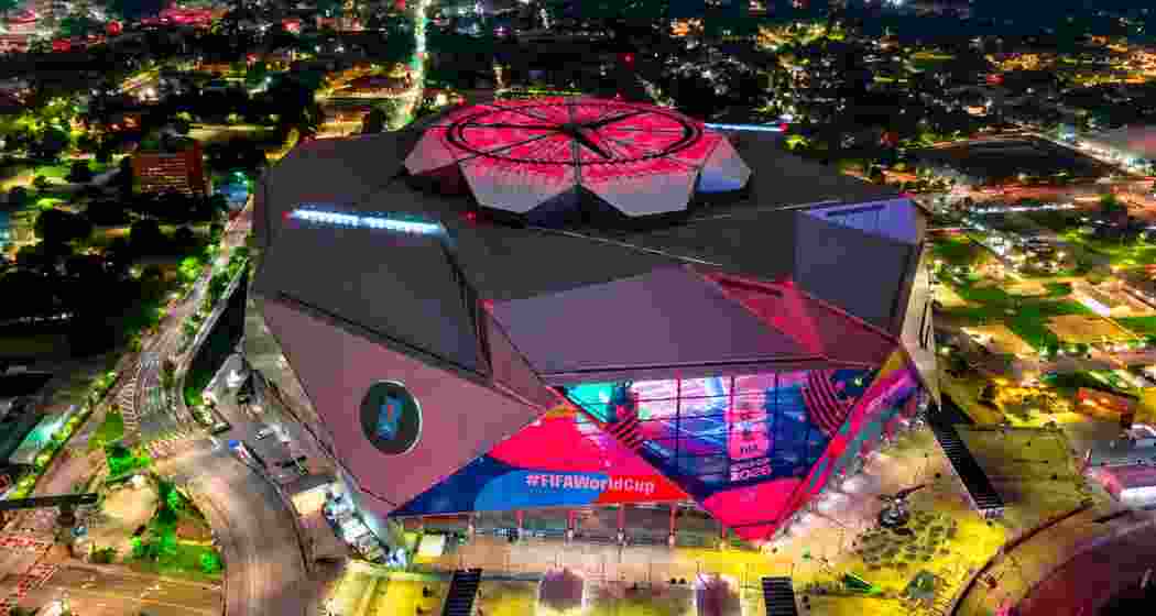 The Mercedes-Benz Stadium in Atlanta, US. The Mercedes-Benz Stadium in Atlanta, US.