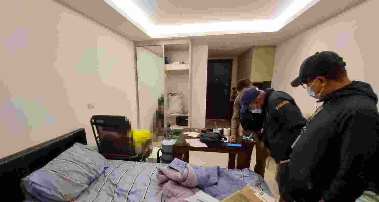 The Thailand police examining the room where an Indian tourist was found dead. The Thailand police examining the room where an Indian tourist was found dead.
