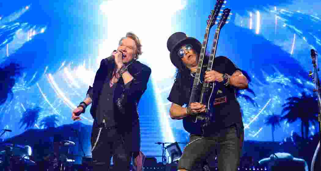 Axl Rose and Slash of Guns N' Roses perform onstage during the Power Trip music festival at Empire Polo Club on October 06, 2023 in Indio, California. Photo: Kevin Mazur/Getty Images for Power Trip. Axl Rose and Slash of Guns N' Roses perform onstage during the Power Trip music festival at Empire Polo Club on October 06, 2023 in Indio, California. Photo: Kevin Mazur/Getty Images for Power Trip.