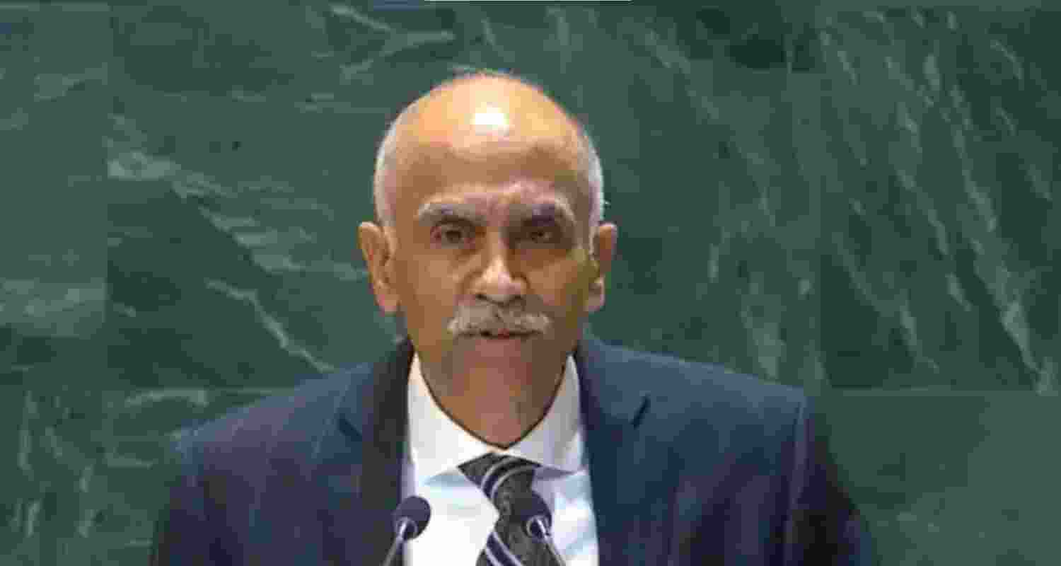 P Harish, India's Permanent Representative to the UN. Video screengrab from X. P Harish, India's Permanent Representative to the UN. Video screengrab from X.