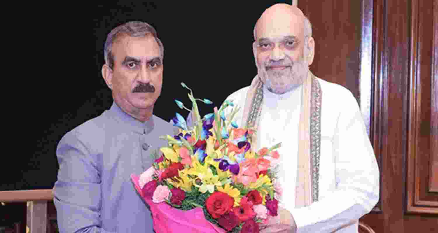 Himachal Pradesh Chief Minister Sukhvinder Singh Sukhu during a meeting with Union Home Minister Amit Shah in New Delhi. Himachal Pradesh Chief Minister Sukhvinder Singh Sukhu during a meeting with Union Home Minister Amit Shah in New Delhi.
