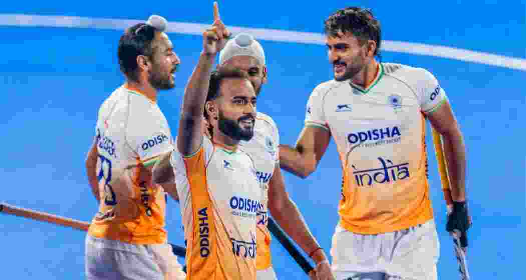 Indian hockey players in action. Indian hockey players in action.