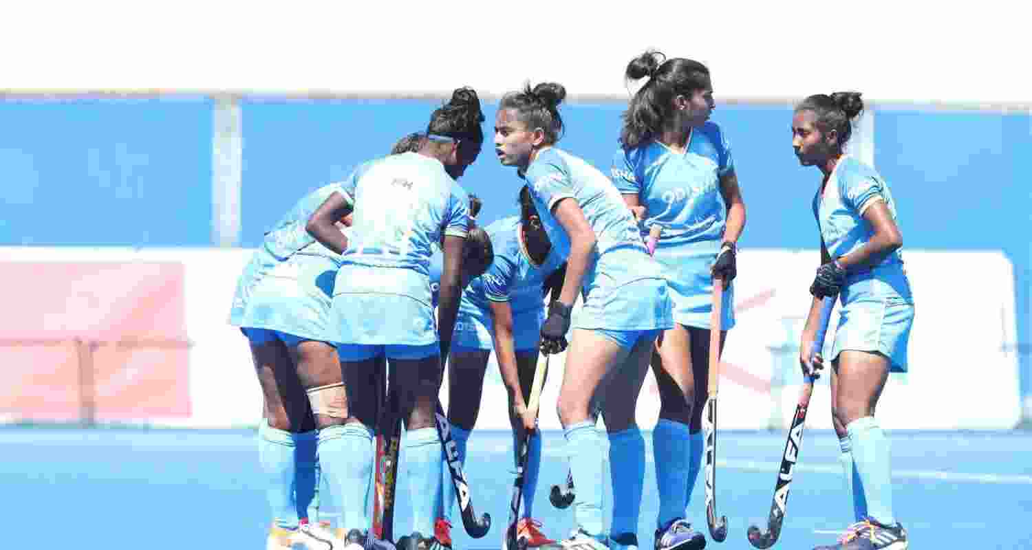 The Indian junior women’s hockey team in action. The Indian junior women’s hockey team in action.
