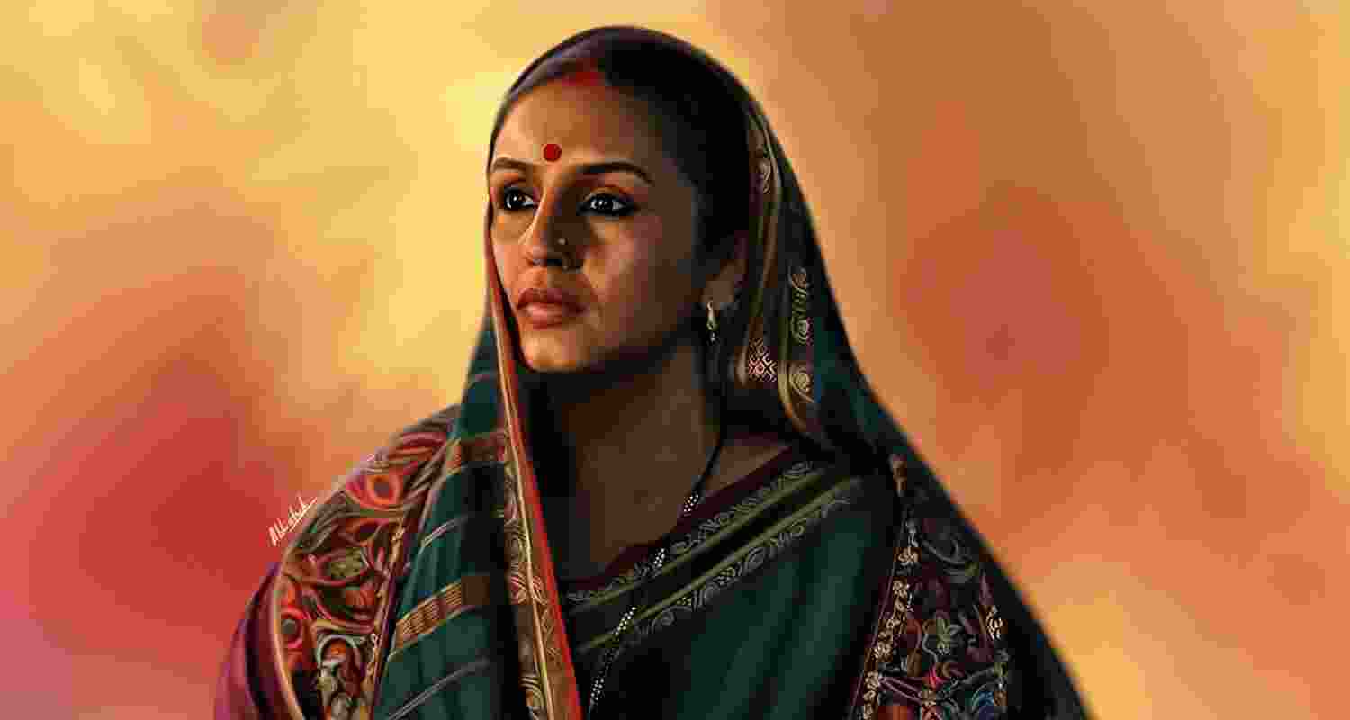 A digital illustration of Huma Qureshi's character Rani Bharti from the show Maharani. A digital illustration of Huma Qureshi's character Rani Bharti from the show Maharani.