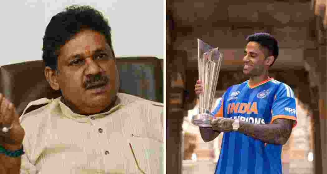Former cricketer Kirti Azad and Indian T20 cricket team captain Surya Kumar Yadav. Former cricketer Kirti Azad and Indian T20 cricket team captain Surya Kumar Yadav.