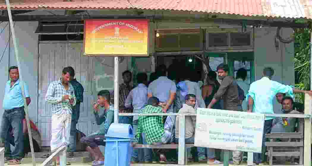People stand in a queue outside the Mizoram ILP cell in Aizawl to obtain Inner Line Permits. People stand in a queue outside the Mizoram ILP cell in Aizawl to obtain Inner Line Permits.