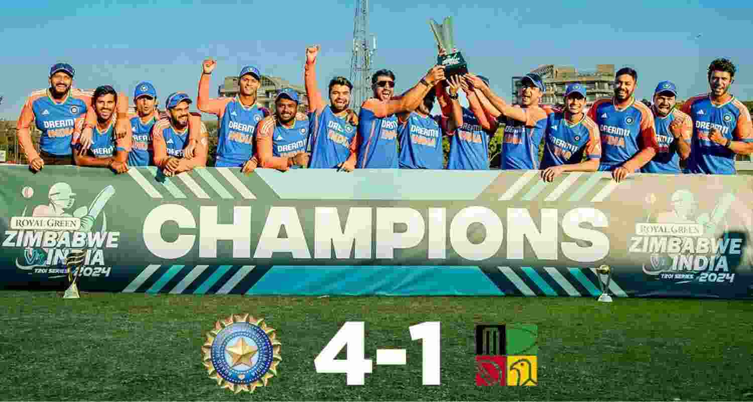 Sanju Samson Mukesh Kumar Star In India's Series Clincher. Image BCCI X. Sanju Samson Mukesh Kumar Star In India's Series Clincher. Image BCCI X.