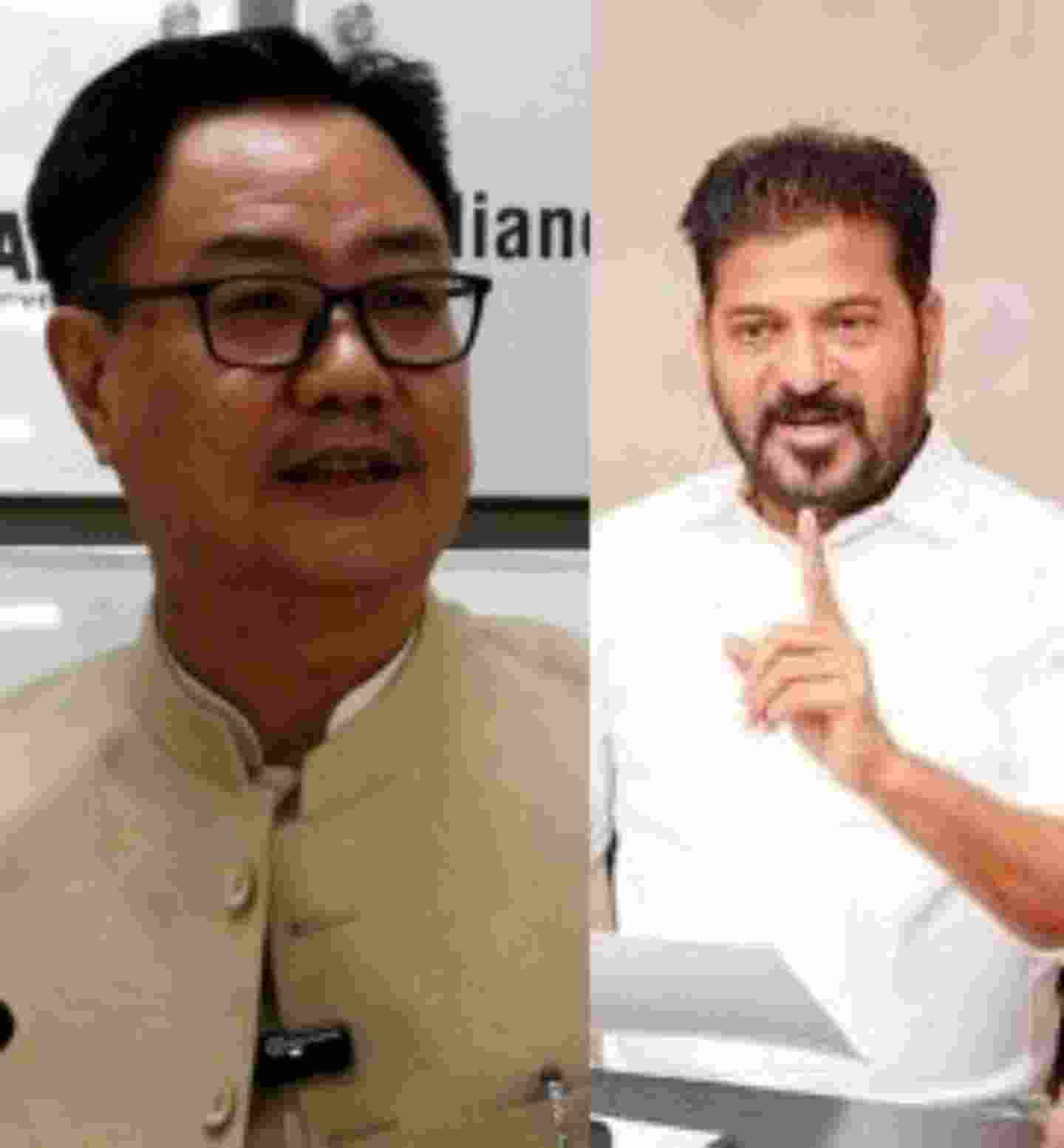 Rijiju slams Revantha Reddy over regional remarks, Hitler analogy Rijiju slams Revantha Reddy over regional remarks, Hitler analogy