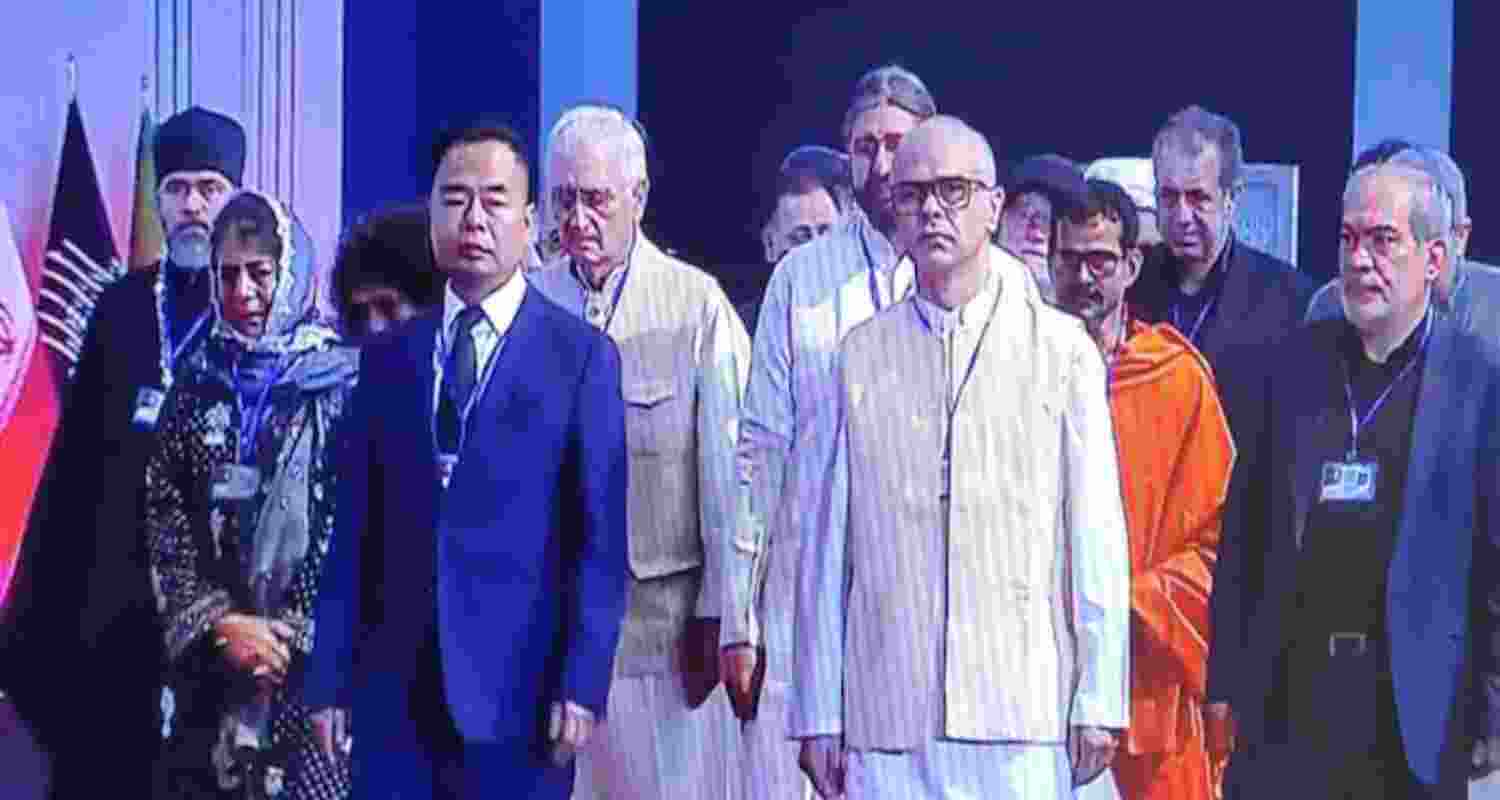 Indian dignitaries during a condolence ceremony held in memory of the late Iranian Supreme Leader Ayatollah Ali Khamenei in Tehran. (Source X). Indian dignitaries during a condolence ceremony held in memory of the late Iranian Supreme Leader Ayatollah Ali Khamenei in Tehran. (Source X).