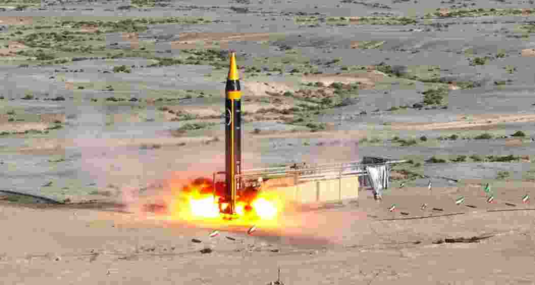 Caption: Iran launches a ballistic missile projected at the US base in Jordan after American airstrikes, escalating tensions in the region as both sides trade direct military strikes on Wednesday. Caption: Iran launches a ballistic missile projected at the US base in Jordan after American airstrikes, escalating tensions in the region as both sides trade direct military strikes on Wednesday.