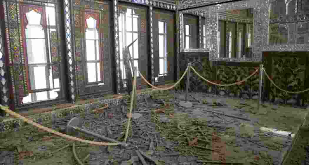 The damage inside Golestan Palace in Tehran, Iran. The damage inside Golestan Palace in Tehran, Iran.