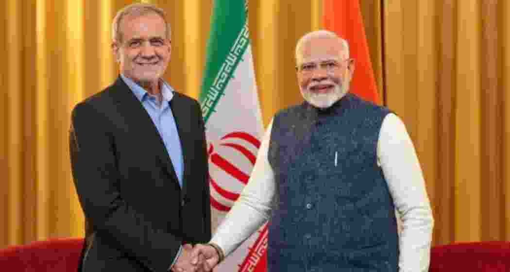 Prime Minister Narendra Modi with Iranian President Masoud Pezeshkian. Prime Minister Narendra Modi with Iranian President Masoud Pezeshkian.