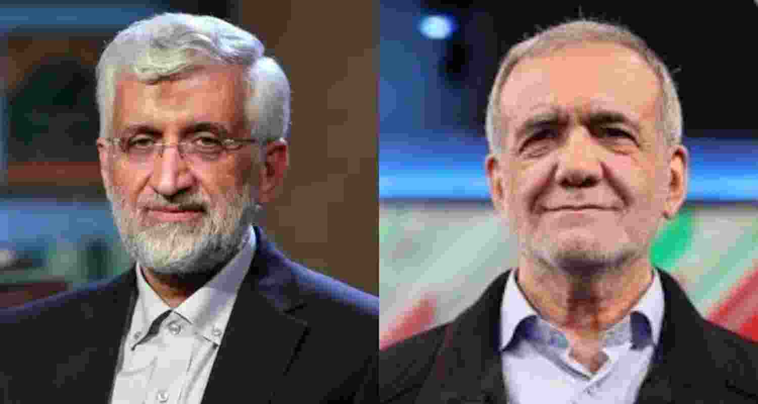 Iranian presidential candidates Saeed Jalili and Massoud Pezeshkian. Iranian presidential candidates Saeed Jalili and Massoud Pezeshkian.