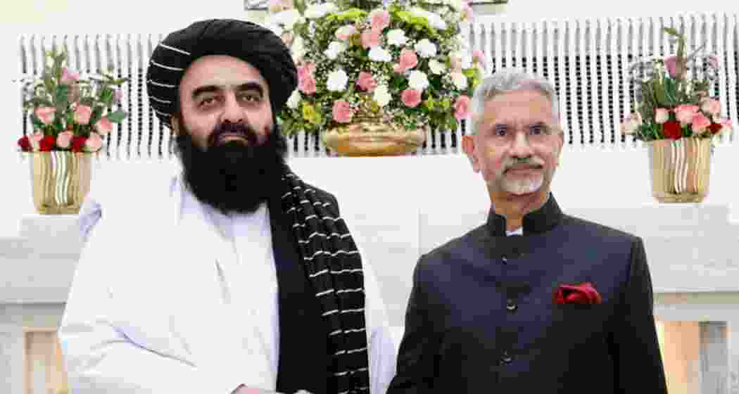 External Affairs Minister S. Jaishankar with Afghan Foreign Minister Amir Khan Muttaqi (L) in New Delhi. External Affairs Minister S. Jaishankar with Afghan Foreign Minister Amir Khan Muttaqi (L) in New Delhi.