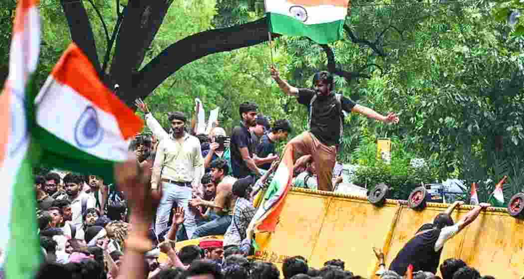 Protesters during the recent demonstration at Jantar Mantar in New Delhi. Protesters during the recent demonstration at Jantar Mantar in New Delhi.