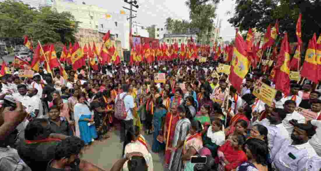 Tamilaga Vetri Kazhagam (TVK) workers protest against SIR-related issues across Tamil Nadu on Sunday. Tamilaga Vetri Kazhagam (TVK) workers protest against SIR-related issues across Tamil Nadu on Sunday.