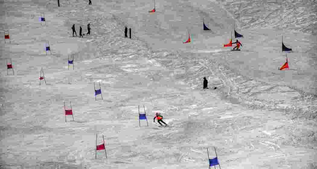 Athletes glide on the ice during practice sessions. (Representational image) Athletes glide on the ice during practice sessions. (Representational image)