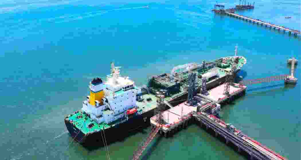 The LPG tanker Symi docked at Gujarat’s Kandla Port after crossing the Strait of Hormuz. The LPG tanker Symi docked at Gujarat’s Kandla Port after crossing the Strait of Hormuz.