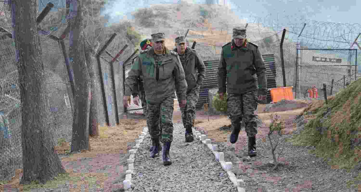 Lt Gen Pratik Sharma assesses the operational readiness of units deployed in the Poonch sector. Lt Gen Pratik Sharma assesses the operational readiness of units deployed in the Poonch sector.