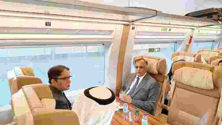 In a key initiative, Indian pilgrims arriving at Jeddah Airport will now have the opportunity to travel to Makkah via the Haramain High-Speed Train, enhancing the overall pilgrimage experience. In a key initiative, Indian pilgrims arriving at Jeddah Airport will now have the opportunity to travel to Makkah via the Haramain High-Speed Train, enhancing the overall pilgrimage experience.