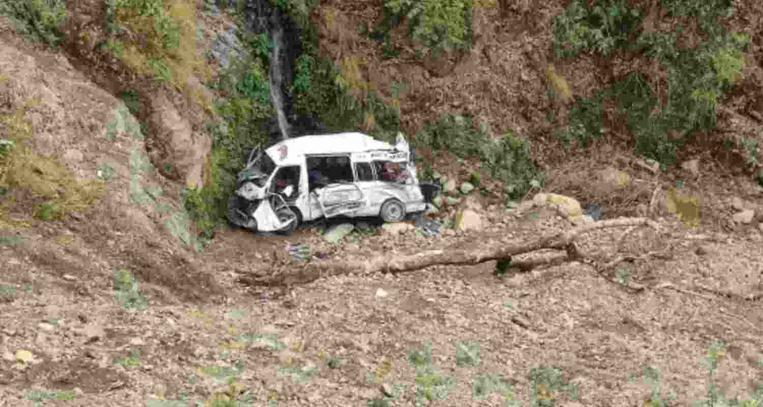 Mangled remains of the bus that plunged into a valley in Nepal, killing seven pilgrims from Tamil Nadu. Mangled remains of the bus that plunged into a valley in Nepal, killing seven pilgrims from Tamil Nadu.