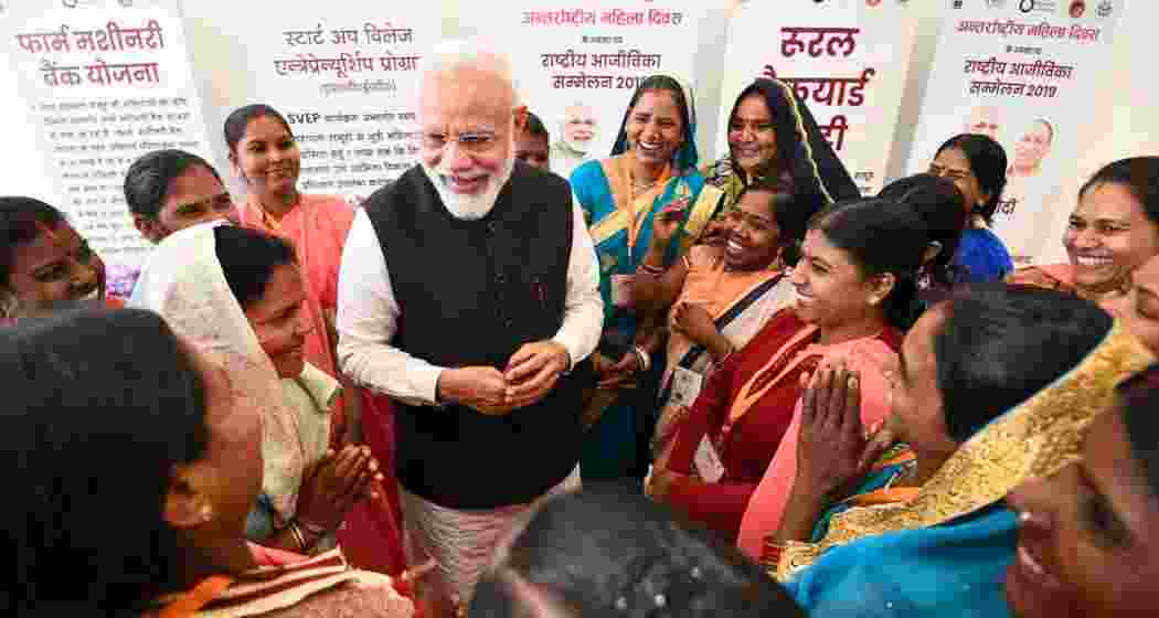File photo of PM Narendra Modi at the National Women Livelihood Meet 2019, in Uttar Pradesh. File photo of PM Narendra Modi at the National Women Livelihood Meet 2019, in Uttar Pradesh.